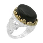 انگشتر یشم نقره مردانه طرح محسن