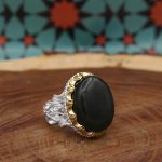 انگشتر یشم نقره مردانه طرح محسن - Image 2