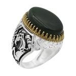 انگشتر یشم نقره مردانه طرح مبین