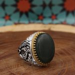 انگشتر یشم نقره مردانه طرح مبین - Image 3