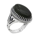 انگشتر یشم نقره مردانه طرح سردار دلها