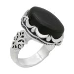 انگشتر یشم نقره مردانه طرح فرحان