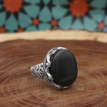 انگشتر یشم نقره مردانه طرح فرحان - Image 2