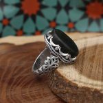 انگشتر یشم نقره مردانه طرح فرحان - Image 3