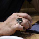 انگشتر یشم نقره مردانه طرح فرحان - Image 5