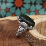 انگشتر یشم نقره مردانه طرح میکائیل - Image 2