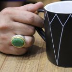 انگشتر یشم نقره مردانه طرح ساسان - Image 4