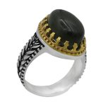 انگشتر یشم نقره مردانه طرح خوشه