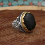 انگشتر یشم نقره مردانه طرح بهنام - Image 3