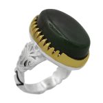 انگشتر یشم نقره مردانه طرح سلیمان