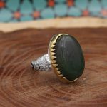 انگشتر یشم نقره مردانه طرح سلیمان - Image 2