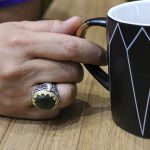 انگشتر یشم نقره مردانه طرح ققنوس - Image 4