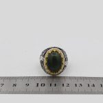 انگشتر یشم نقره مردانه طرح ققنوس - Image 5