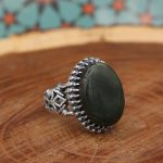 انگشتر یشم نقره مردانه طرح مهران - Image 2