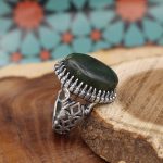 انگشتر یشم نقره مردانه طرح مهران - Image 3