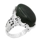 انگشتر یشم نقره مردانه طرح شاهرخ