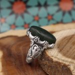 انگشتر یشم نقره مردانه طرح شاهرخ - Image 3