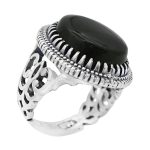 انگشتر یشم نقره مردانه طرح شاهین