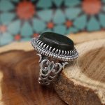 انگشتر یشم نقره مردانه طرح شاهین - Image 2