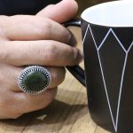 انگشتر یشم نقره مردانه طرح شاهین - Image 4