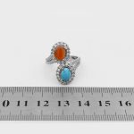 انگشتر چند سنگ نقره زنانه طرح مهری - Image 5