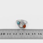 انگشتر چند سنگ نقره زنانه طرح مینا - Image 5