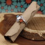 انگشتر چند سنگ نقره زنانه طرح مینا - Image 4