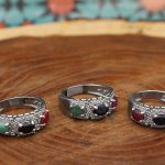 انگشتر چند سنگ نقره زنانه طرح الهام - Image 3