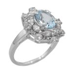 انگشتر توپاز الماس تراش نقره زنانه طرح الهه