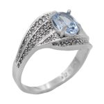 انگشتر توپاز الماس تراش نقره زنانه طرح طناز