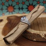 انگشتر توپاز الماس تراش نقره زنانه طرح طناز - Image 3