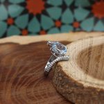 انگشتر توپاز الماس تراش نقره زنانه طرح فائزه - Image 3