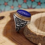 انگشتر لاجورد نقره مردانه طرح یا حسین (ع) - Image 2