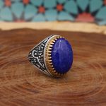 انگشتر لاجورد نقره مردانه طرح یا حسین (ع) - Image 3