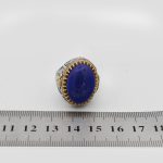 انگشتر لاجورد نقره مردانه طرح آسمان - Image 5