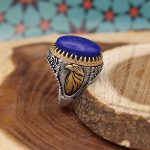 انگشتر لاجورد نقره مردانه طرح آسمان - Image 2