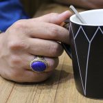 انگشتر لاجورد نقره مردانه طرح آسمان - Image 4