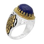 انگشتر لاجورد نقره مردانه طرح افلاک