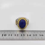 انگشتر لاجورد نقره مردانه طرح افلاک - Image 5