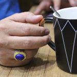انگشتر لاجورد نقره مردانه طرح افلاک - Image 4