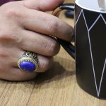 انگشتر لاجورد نقره مردانه طرح سپهر - Image 3