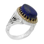 انگشتر لاجورد نقره مردانه طرح سردار دلها