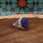 انگشتر لاجورد نقره مردانه طرح سردار دلها - Image 3