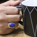 انگشتر لاجورد نقره مردانه طرح سردار دلها - Image 5