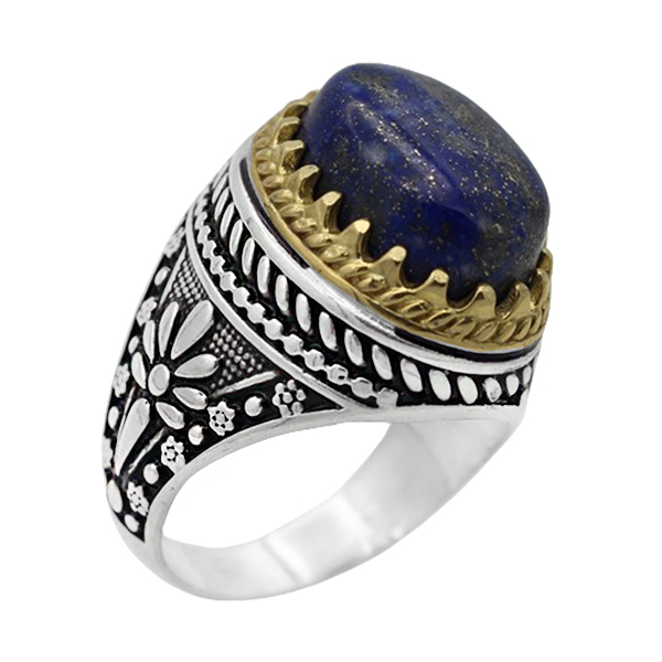 19-1-019 lapis-lazui-vahid-man-ring(1) انگشتر لاجورد مردانه نقره خاص