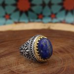 انگشتر لاجورد نقره مردانه طرح وحید - Image 2