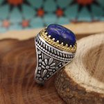 انگشتر لاجورد نقره مردانه طرح وحید - Image 3