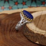 انگشتر لاجورد نقره مردانه طرح فرهاد - Image 2