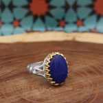 انگشتر لاجورد نقره مردانه طرح فرهاد - Image 3