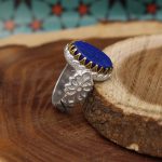 انگشتر لاجورد نقره مردانه طرح سبحان - Image 2